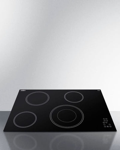 Summit - 30 Wide 208-240V 4-Burner Radiant Cooktop - CR4B30T11B