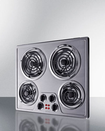 Summit - 24 Wide 240V 4-Burner Coil Cooktop - CR4SS24