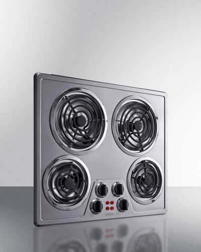 Summit - 24 Wide 240V 4-Burner Coil Cooktop - CR4SS24