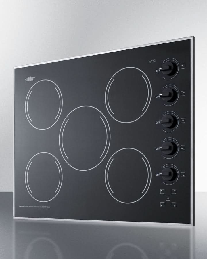 Summit - 27 Wide 230V 5-Burner Radiant Cooktop  CR5B273B