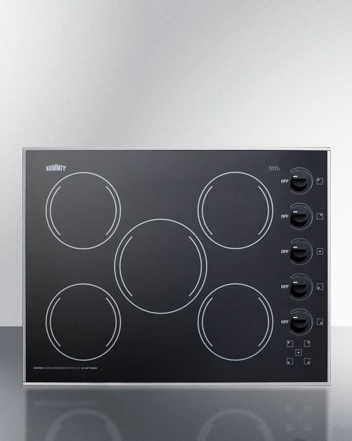 Summit - 27 Wide 230V 5-Burner Radiant Cooktop  CR5B273B