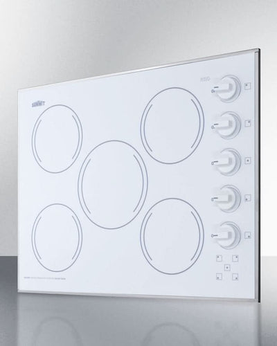 Summit - 27 Wide 230V 5-Burner Radiant Cooktop - CR5B274W