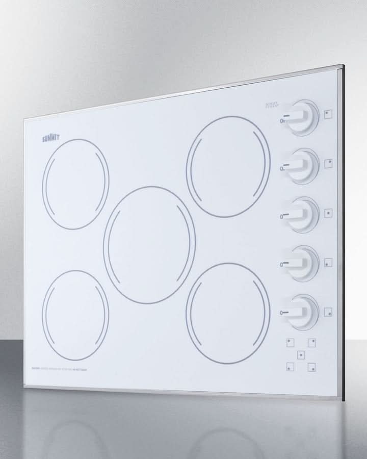Summit - 27 Wide 230V 5-Burner Radiant Cooktop - CR5B274W
