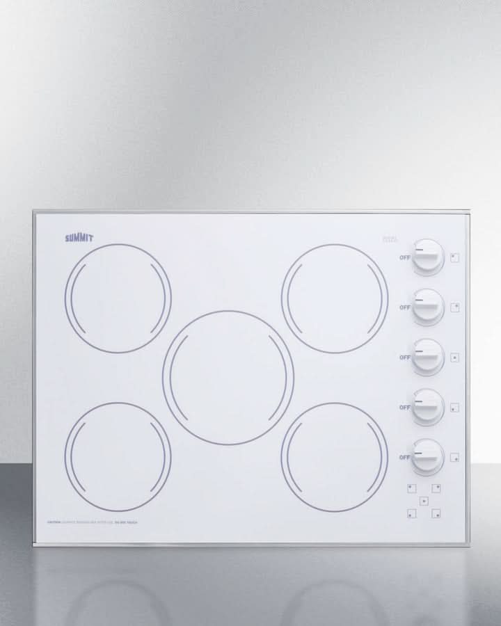 Summit - 27 Wide 230V 5-Burner Radiant Cooktop - CR5B274W