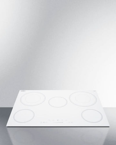 Summit - 30 Wide 208-240V 5-Burner Radiant Cooktop - CR5B30T8W