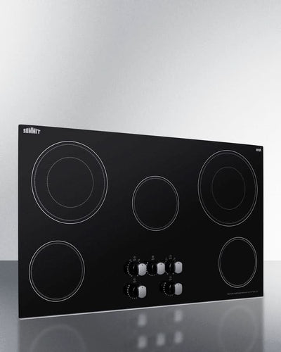 Summit - 36 Wide 208-240V 5-Burner Radiant Cooktop - CR5B36MB