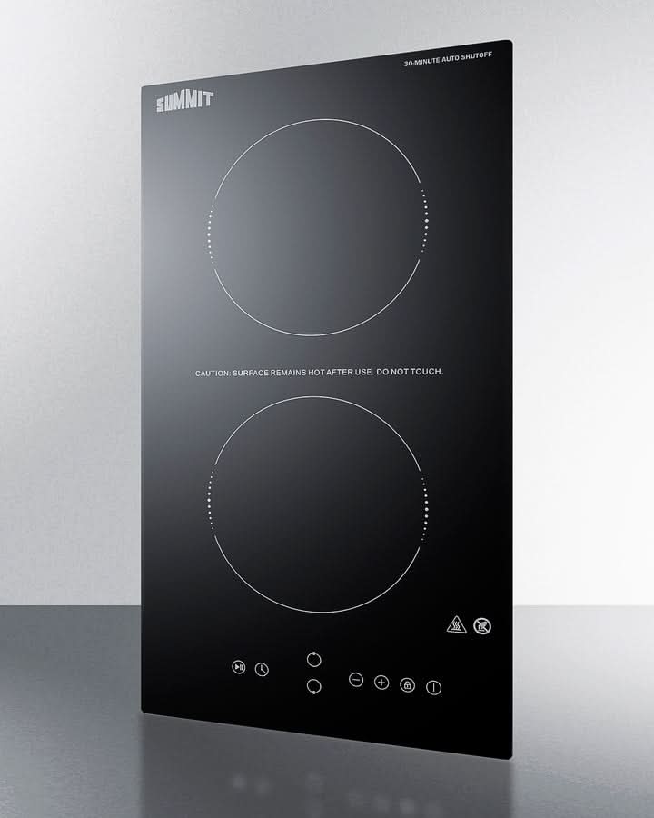 Summit - 12 Wide 115V 2-Burner Radiant Cooktop With Safety Shutoff - CRH2BT30115