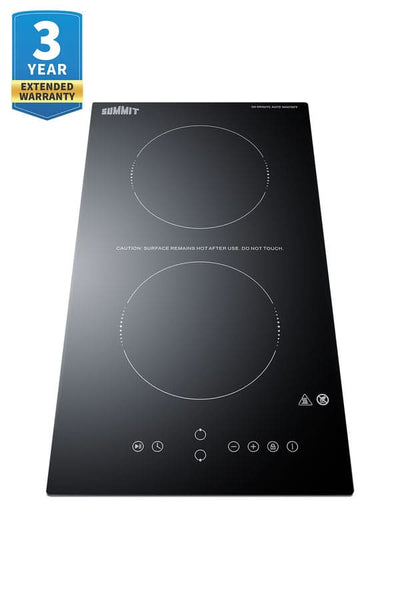 Summit - 12 Wide 115V 2-Burner Radiant Cooktop With Safety Shutoff - CRH2BT30115