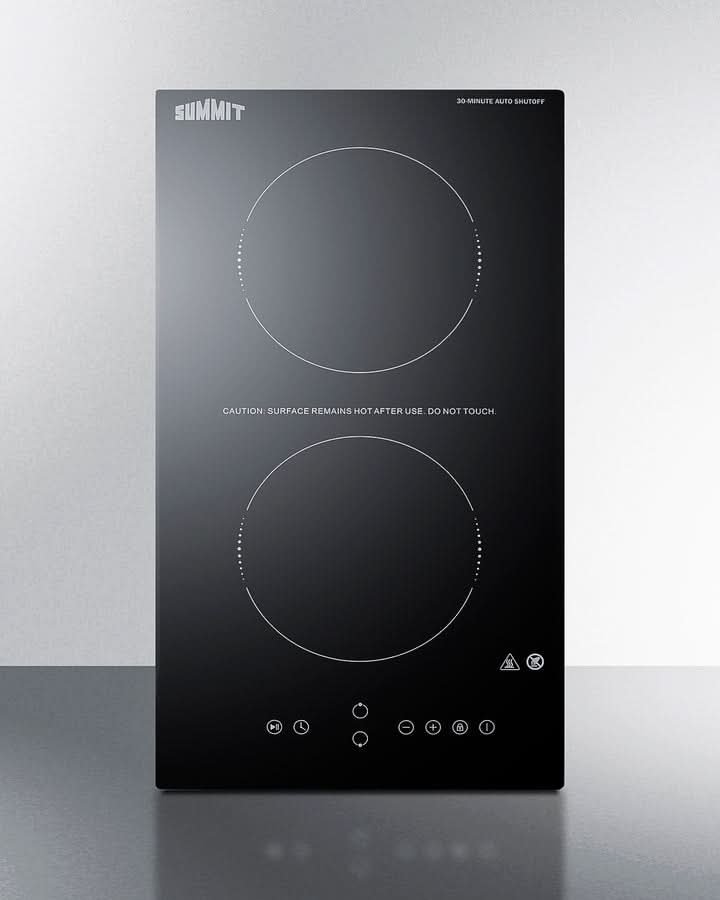 Summit - 12 Wide 115V 2-Burner Radiant Cooktop With Safety Shutoff - CRH2BT30115