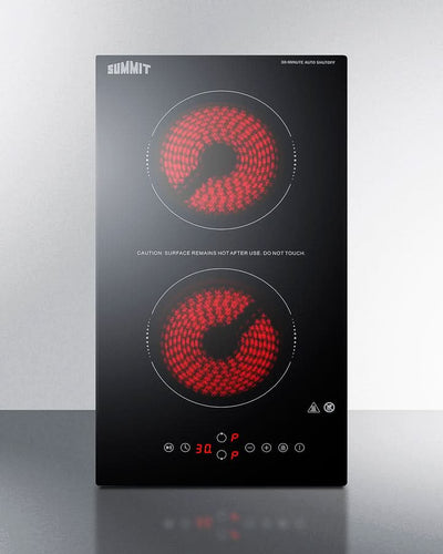 Summit - 12 Wide 115V 2-Burner Radiant Cooktop With Safety Shutoff - CRH2BT30115