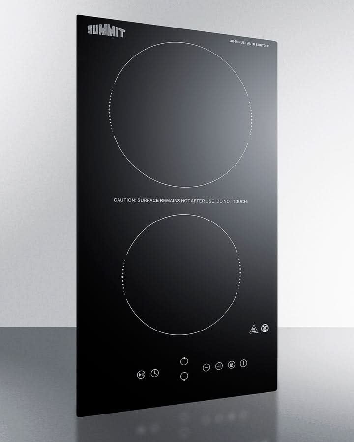 Summit - 12 Wide 230V 2-Burner Radiant Cooktop With Safety Shutoff - CRH2BT30230