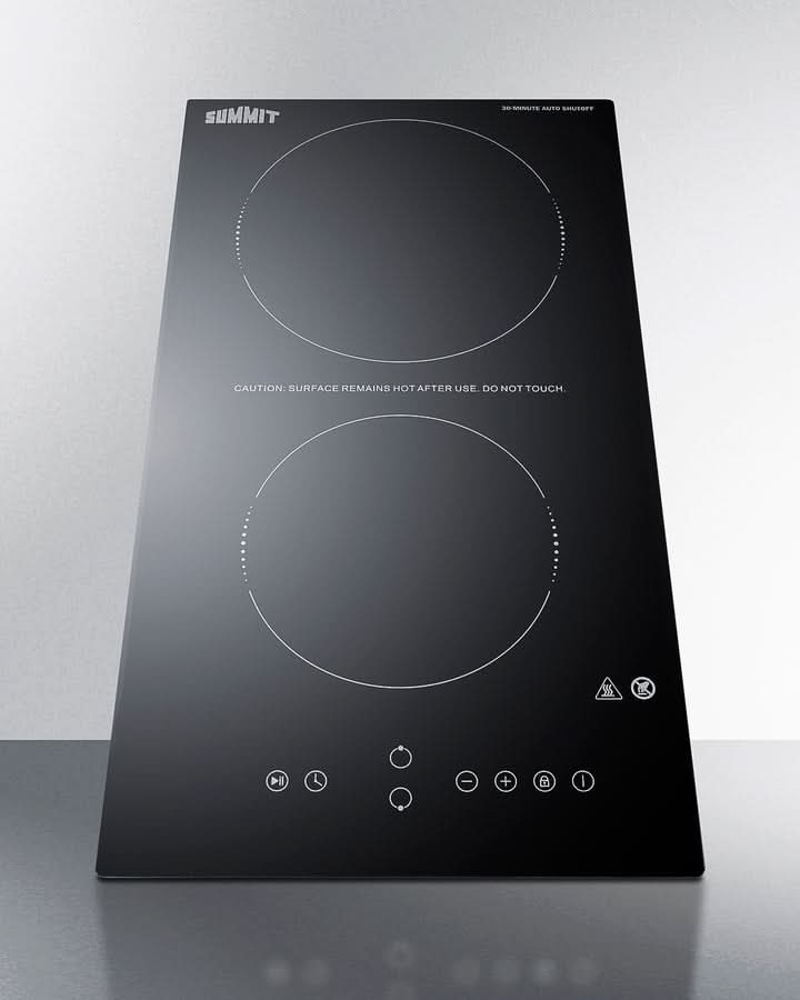Summit - 12 Wide 230V 2-Burner Radiant Cooktop With Safety Shutoff - CRH2BT30230