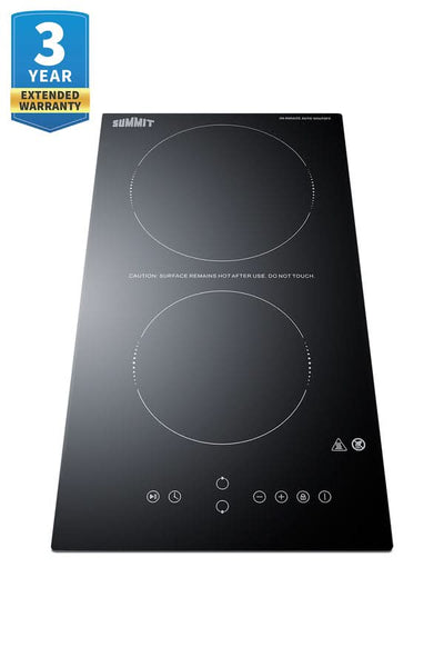 Summit - 12 Wide 230V 2-Burner Radiant Cooktop With Safety Shutoff - CRH2BT30230