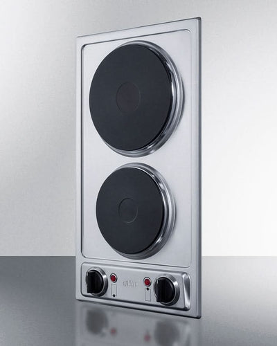 Summit - 12 Wide 115V 2-Burner Solid Disk Cooktop - CSD2B115