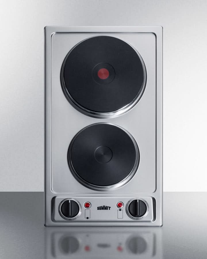 Summit - 12 Wide 230V 2-Burner Solid Disk Cooktop - CSD2B230