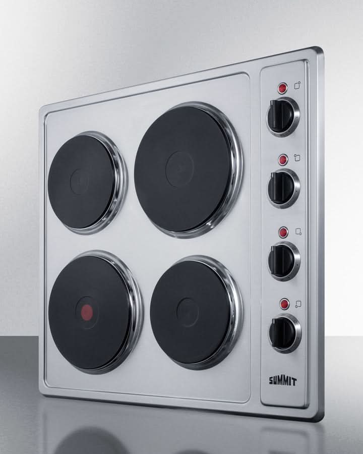 Summit - 24 Wide 230V 4-Burner Solid Disk Cooktop - CSD4B24