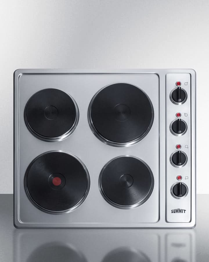Summit - 24 Wide 230V 4-Burner Solid Disk Cooktop - CSD4B24