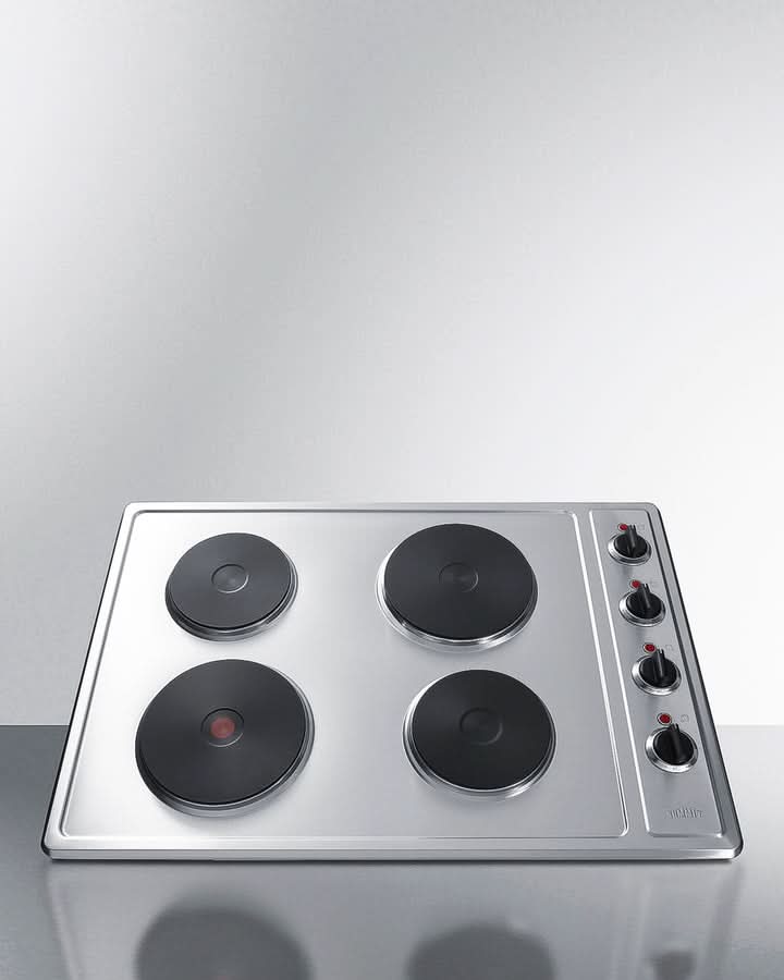 Summit - 30 Wide 208/240V 4-Burner Solid Disk Cooktop - CSD4B300