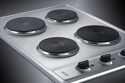 Summit - 30 Wide 208/240V 4-Burner Solid Disk Cooktop - CSD4B300