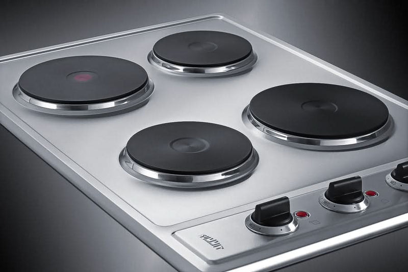 Summit - 30 Wide 208/240V 4-Burner Solid Disk Cooktop - CSD4B300