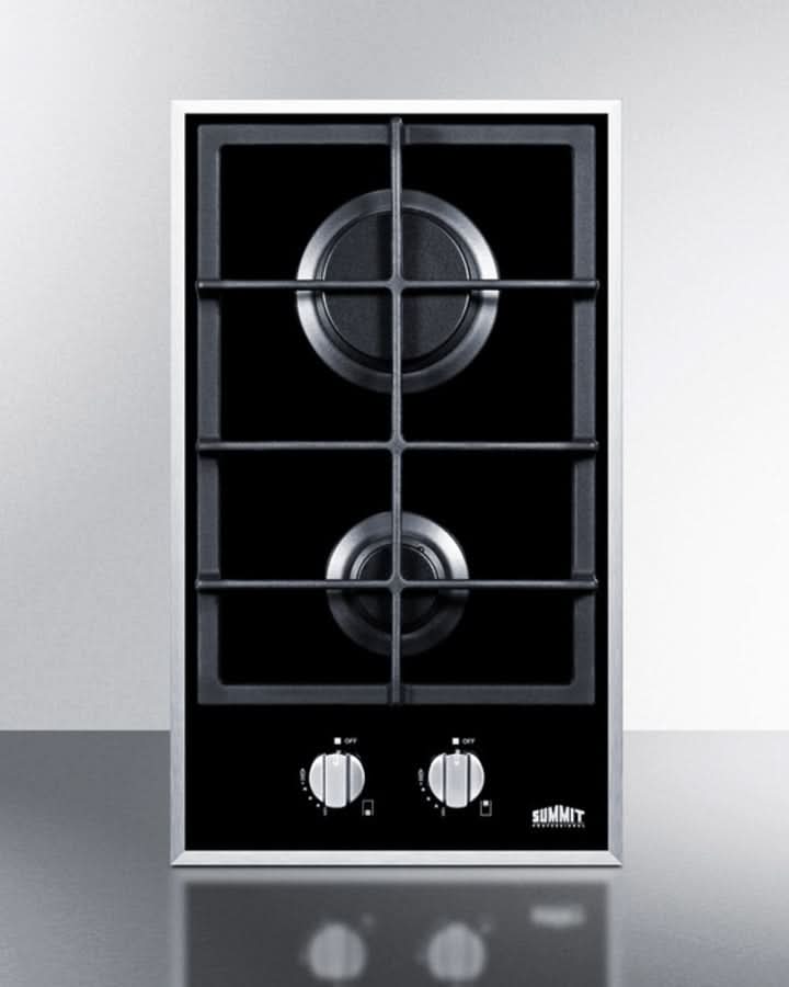 Summit - 12 Wide 2-Burner Gas Cooktop - GC2BGL