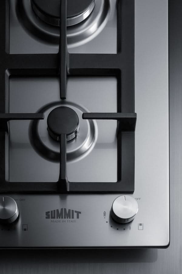 Summit - 12 Wide 2-Burner Propane Gas Cooktop In Stainless Steel - GCJ2SSLP