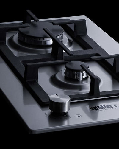 Summit - 12 Wide 2-Burner Gas Cooktop In Stainless Steel - GCJ2SS