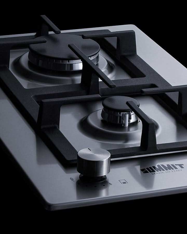 Summit - 12 Wide 2-Burner Gas Cooktop In Stainless Steel - GCJ2SS