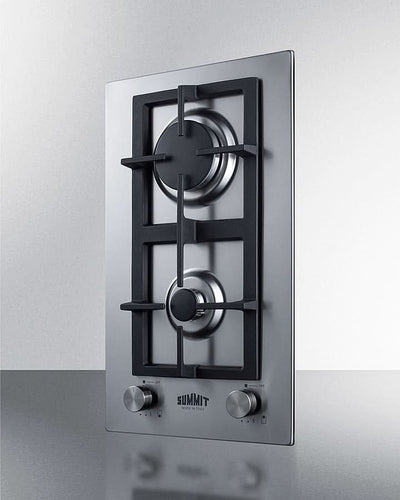 Summit - 12 Wide 2-Burner Gas Cooktop In Stainless Steel - GCJ2SS