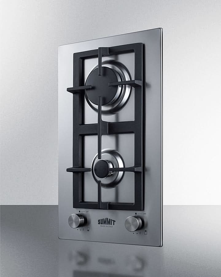 Summit - 12 Wide 2-Burner Gas Cooktop In Stainless Steel - GCJ2SS