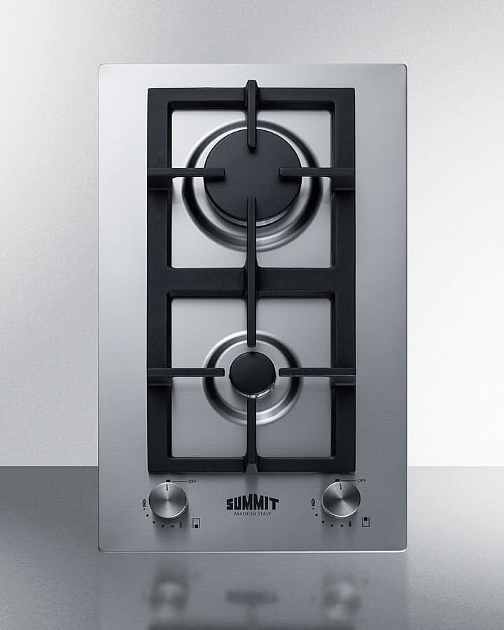 Summit - 12 Wide 2-Burner Gas Cooktop In Stainless Steel - GCJ2SS