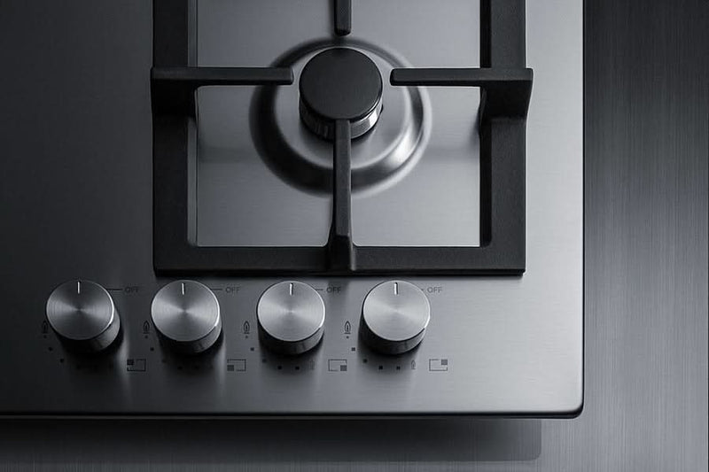 Summit - 24 Wide 4-Burner Gas Cooktop In Stainless Steel - GCJ4SS