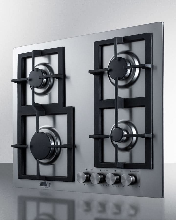 Summit - 24 Wide 4-Burner Propane Gas Cooktop In Stainless Steel - GCJ4SSLP