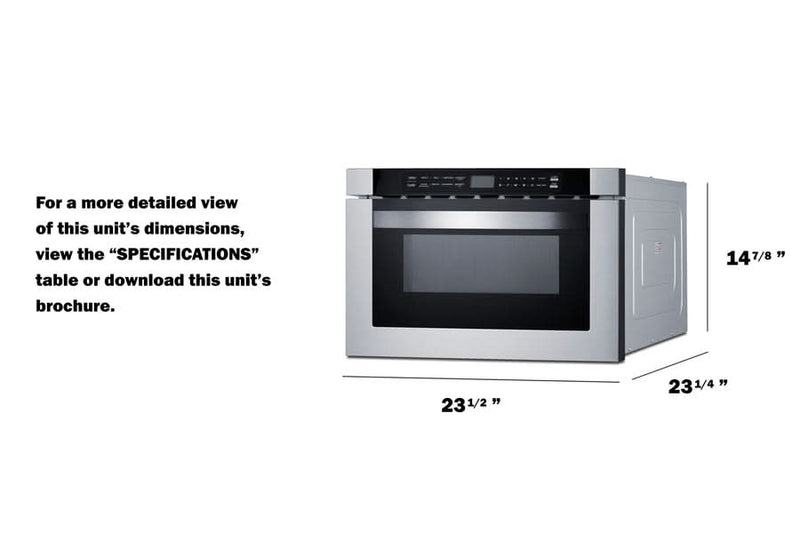 Summit - 24 Wide Built-In Drawer Microwave - MDR245SS