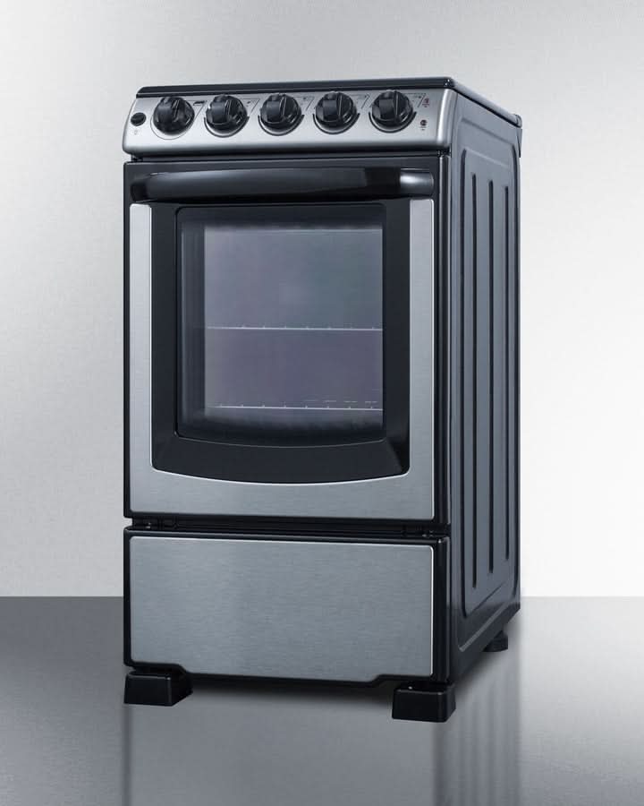 Summit - 20 Wide Electric Smooth-Top Range - REX2071SSRT
