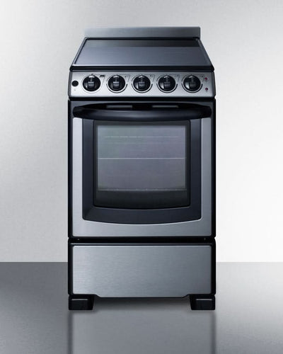 Summit - 20 Wide Electric Smooth-Top Range - REX2071SSRT