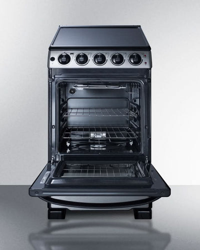 Summit - 20 Wide Electric Smooth-Top Range - REX2071SSRT