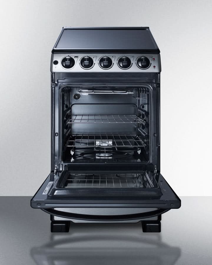 Summit - 20 Wide Electric Smooth-Top Range - REX2071SSRT