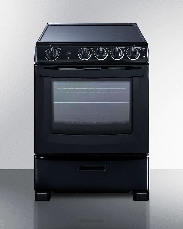 Summit - 24 Wide Electric Smooth-Top Range - REX2431BRT