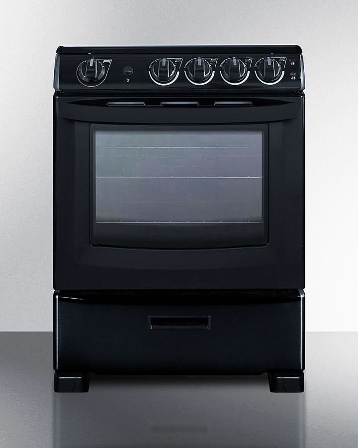 Summit - 24 Wide Electric Smooth-Top Range - REX2431BRT