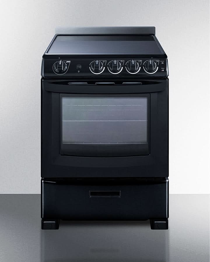 Summit - 24 Wide Electric Smooth-Top Range - REX2431BRT