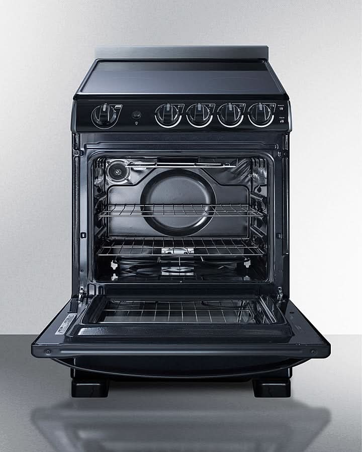 Summit - 24 Wide Electric Smooth-Top Range - REX2431BRT