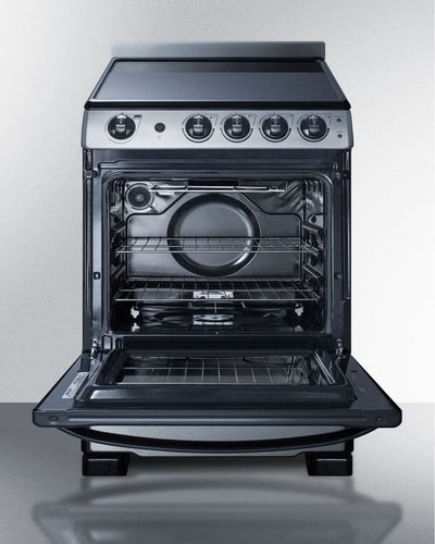 Summit - 24 Wide Electric Smooth-Top Range - REX2451SSRT