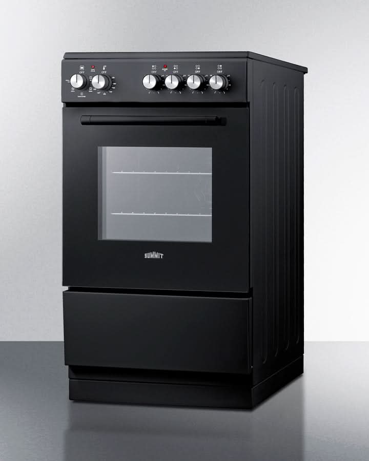 Summit - 20 Wide Electric Smooth-Top Range - REXT20BL