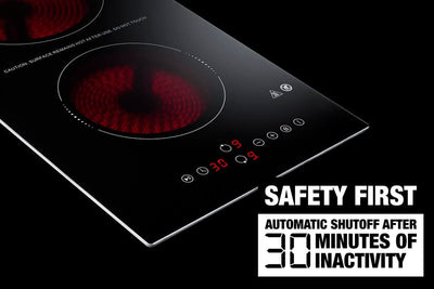 Summit - 12 Wide 115V 2-Burner Radiant Cooktop With Safety Shutoff - CRH2BT30115