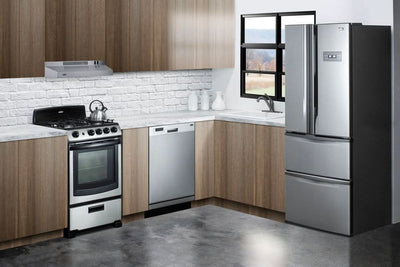 Summit - 24 Wide Gas Range & Convertible Hood - RGH24RSS