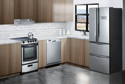 Summit - 24 Wide Electric Range & Convertible Hood - REXH24RSS
