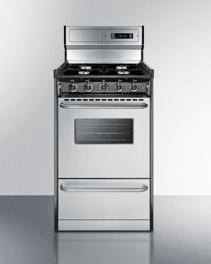 Summit - 20 Wide Gas Range, Open Burners - TNM1307BKW