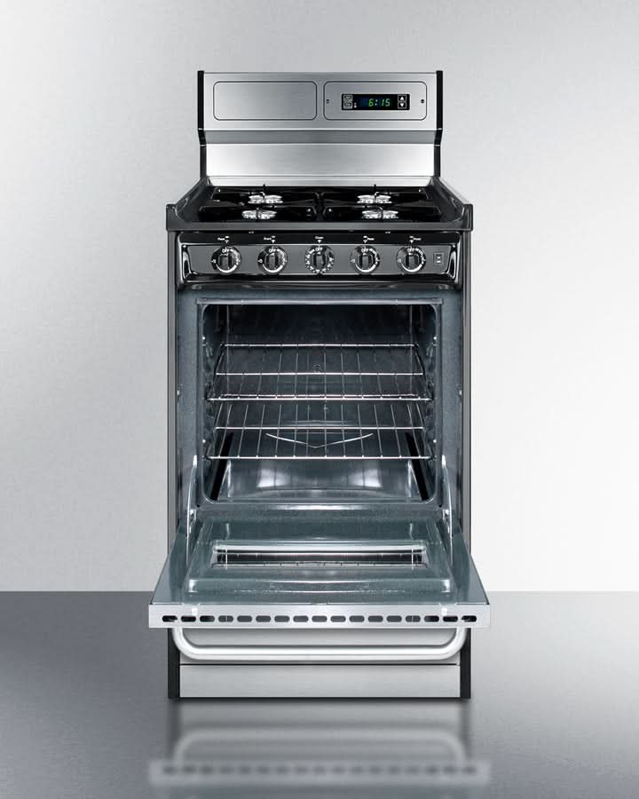 Summit - 20 Wide Gas Range, Open Burners - TNM1307BKW