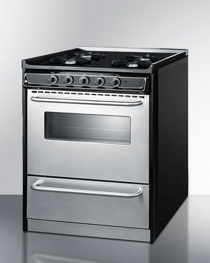 Summit - 30 Wide Gas Range, Open Burners - TNM2107BRW
